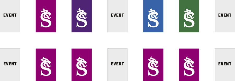 Exempel på hur olika flaggor kan mixas vid ett event.