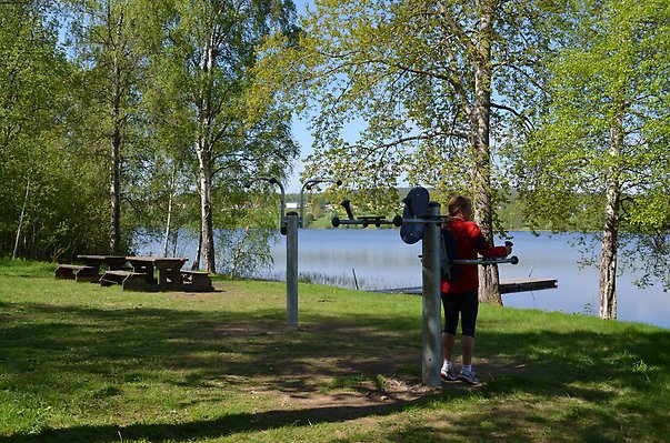 Utomhusgym vid Sidsjön i Sundsvall.