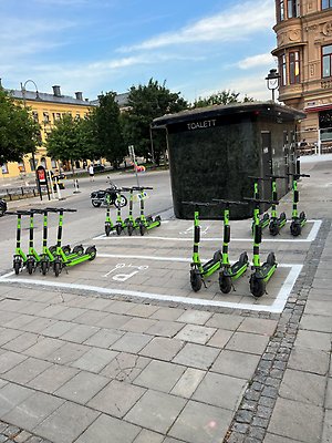 Parkering för elsparkcyklar vid Vängåvan